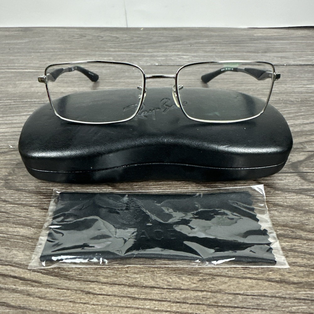 Ray-Ban RB 6284 2502 Silver Gray Black Rectangle Eyeglasses Frames 55-17-140 543